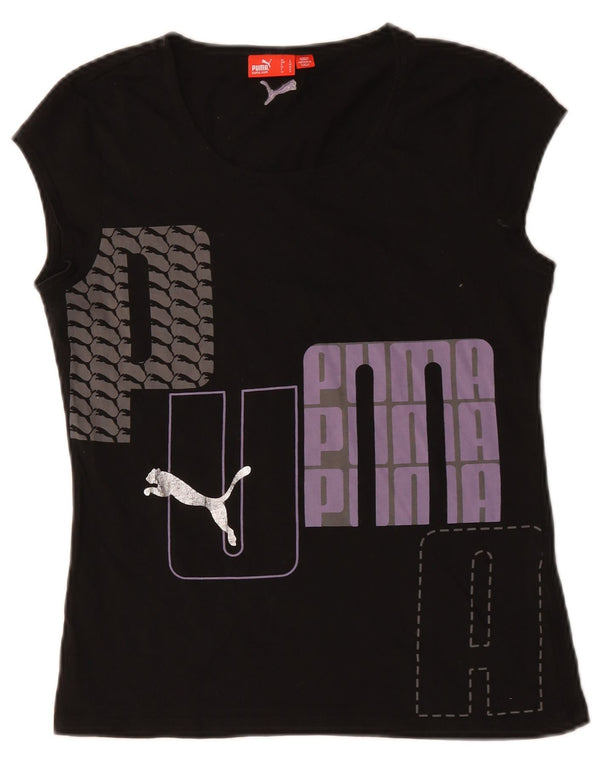 Γυναικείο γραφικό μπλουζάκι Puma Top UK 14 Large Black