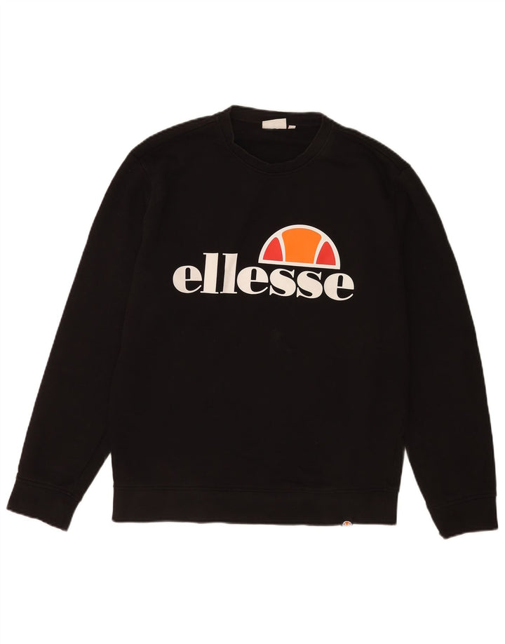 Ανδρικό γραφικό φούτερ Ellesse Jumper Μικρό μαύρο βαμβακερό