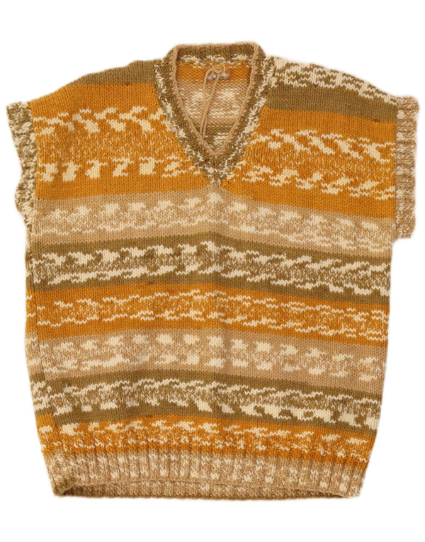 Vintage γυναικείο πουλόβερ με λαιμόκοψη UK 18 XL πολύχρωμο ριγέ