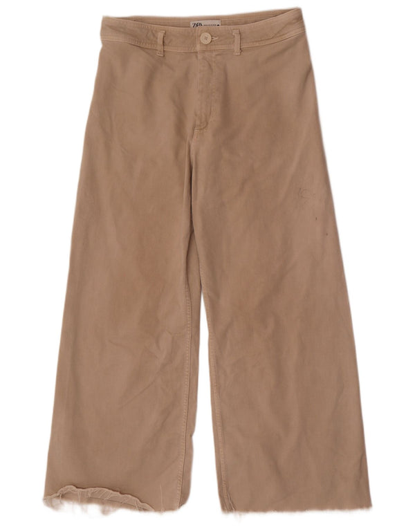 Zara Womens The Marine Wide Leg Casual Παντελόνι EU 44 Large W34 L28 Beige