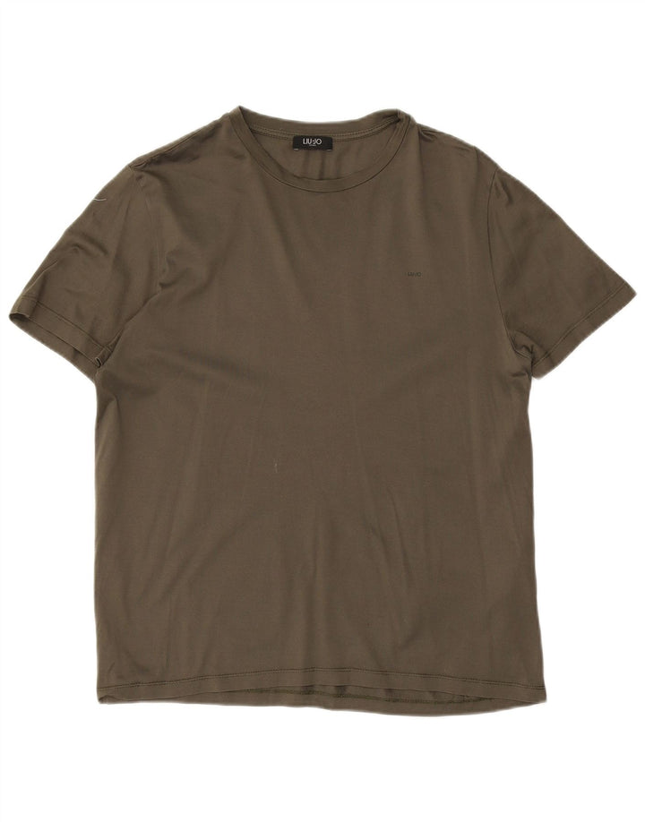 Liu Jo Ανδρικό T-Shirt Top Medium Khaki