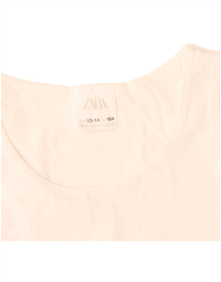 Zara Girls Sleeveless Crop Top 13-14 Years Λευκό
