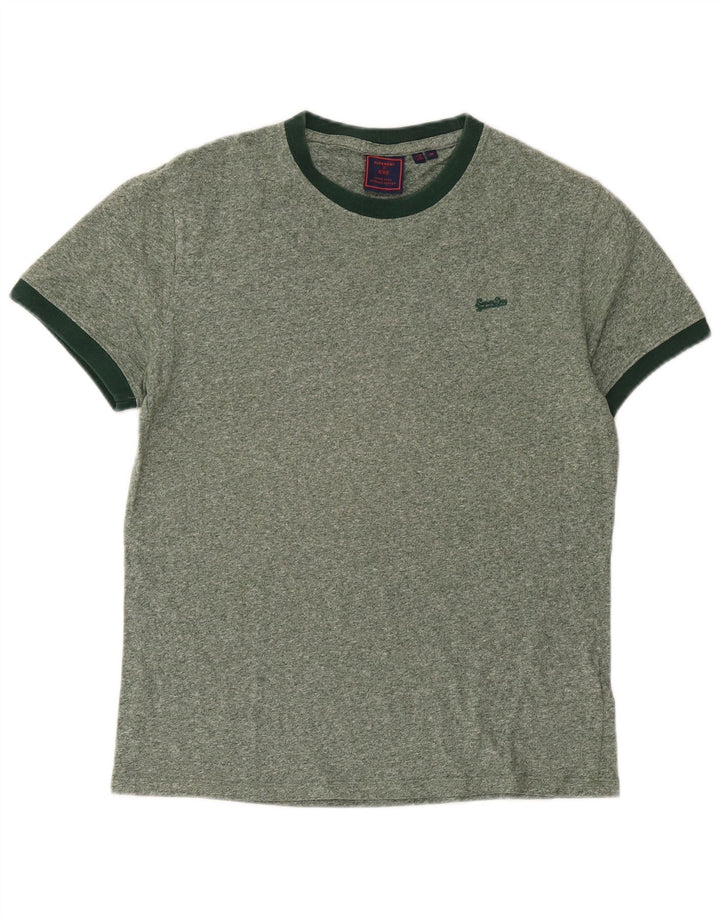 Ανδρικό μπλουζάκι Superdry Top Βαμβακερό μεσαίο πράσινο