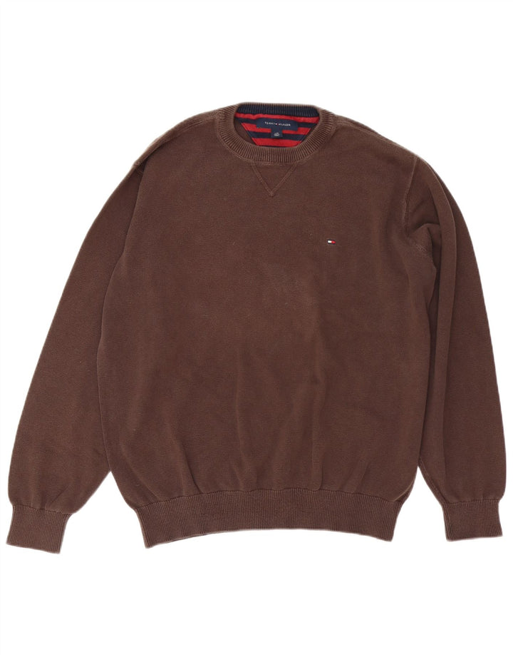 Ανδρικό πουλόβερ Tommy Hilfiger Crew Neck Jumper Μεγάλο Καφέ