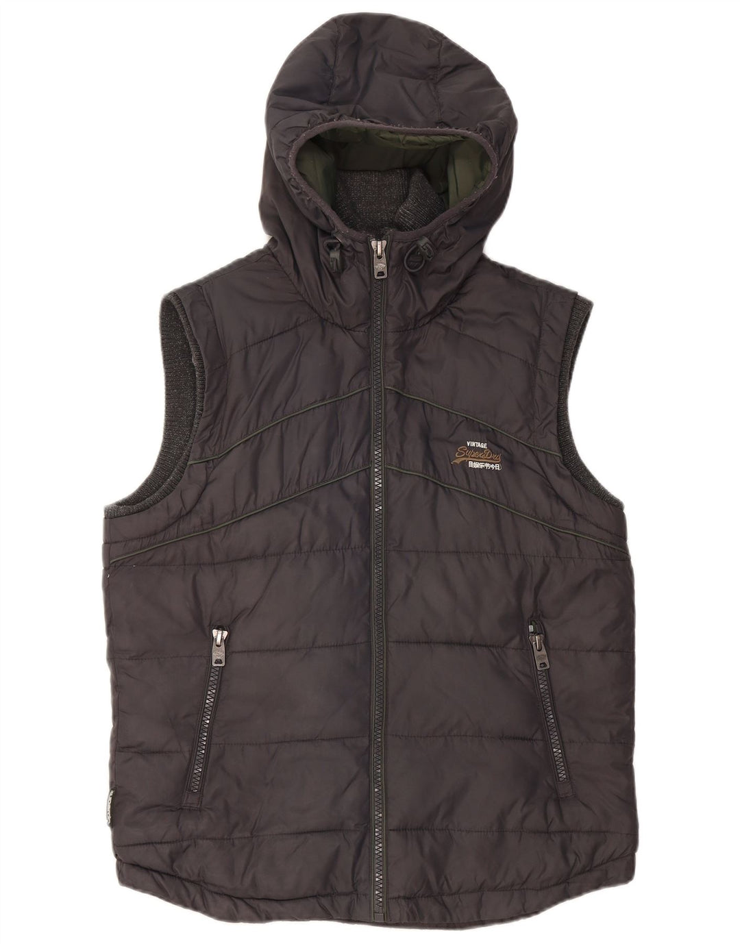 Superdry Ανδρική κουκούλα με επένδυση Gilet UK 38 Medium Grey Nylon