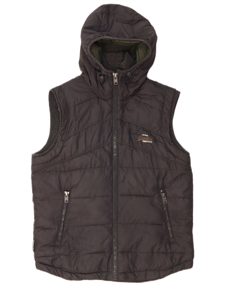 Superdry Ανδρική κουκούλα με επένδυση Gilet UK 38 Medium Grey Nylon