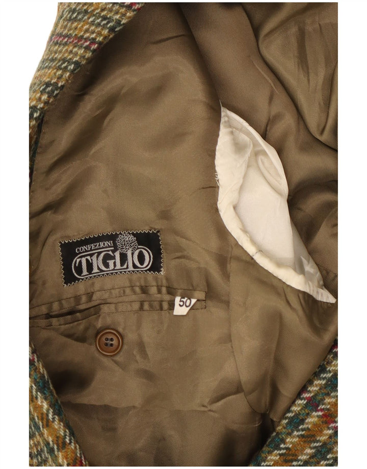 Ανδρικό μπουφάν Tiglio με 2 κουμπιά σακάκι IT 50 Large Green Check