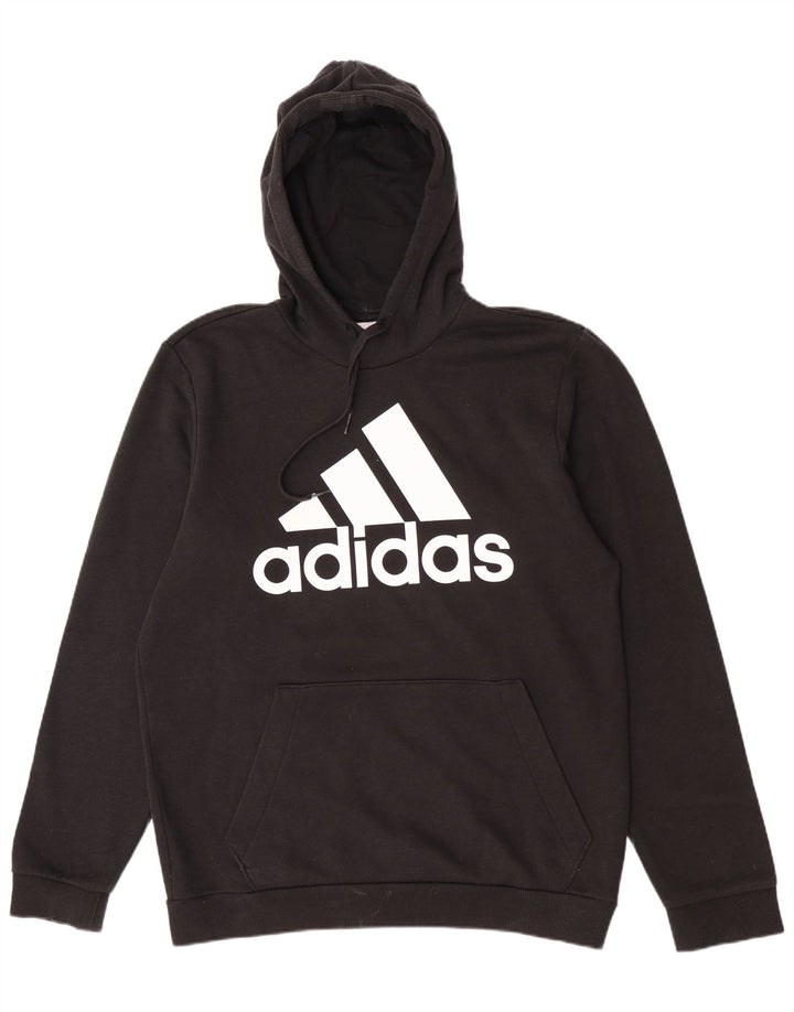 Ανδρικό γραφικό κουκούλα Adidas, μεσαίο μαύρο βαμβακερό