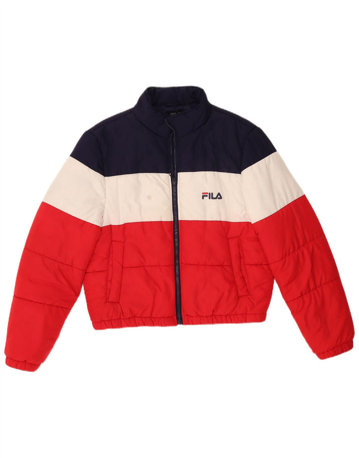 Γυναικείο μπουφάν Fila Crop padded UK 16 Μεγάλο πολύχρωμο μπλοκ χρώματος