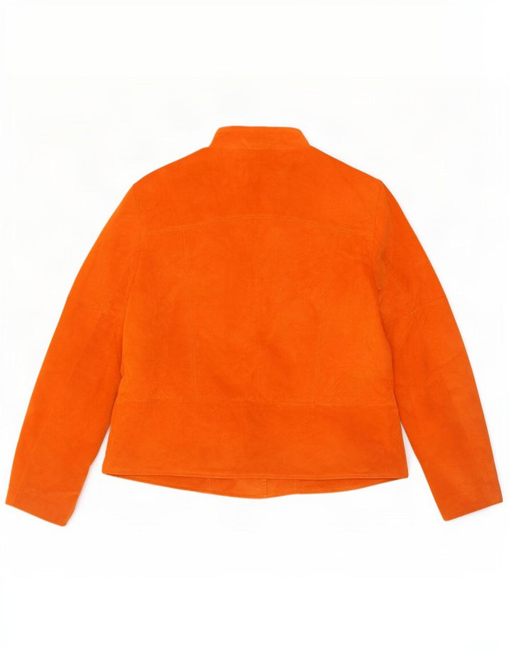 Vintage Γυναικείο Suede Jacket UK 16 Large πορτοκαλί δέρμα