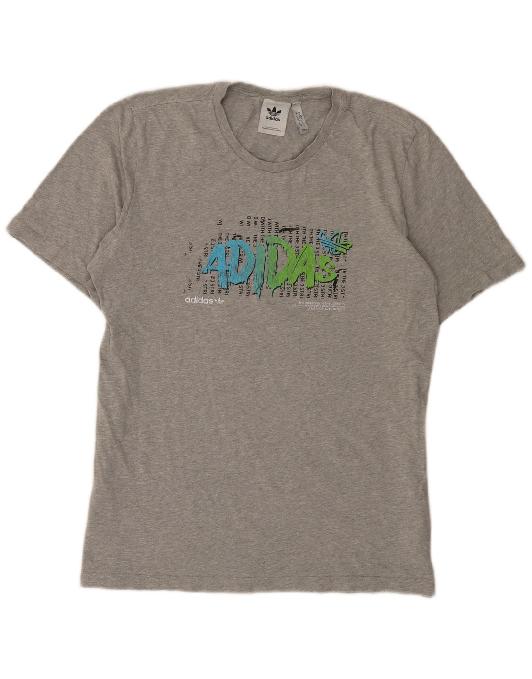 Ανδρικό γραφικό T-Shirt Adidas Top μεγάλο γκρι βαμβακερό