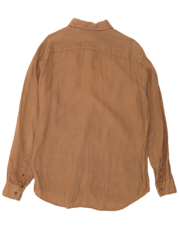 Ανδρικό πουκάμισο Fay Size 40 15 3/4 Medium Beige Λινό