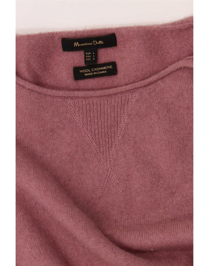 Ανδρικό πουλόβερ Massimo Dutti Boat Neck Jumper Μεγάλο ροζ μαλλί