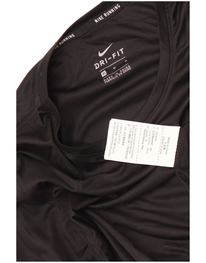 NIKE Γυναικείο Dri Fit Μακρυμάνικο UK 12 Μεσαίο Μαύρο Πολυεστέρας