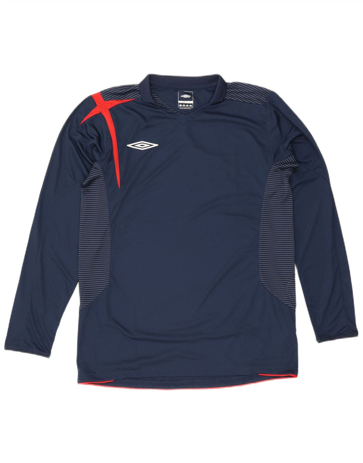 Ανδρικό μπλουζάκι Umbro με μακρυμάνικο μεσαίο μπλε ναυτικό ριγέ πολυεστέρας