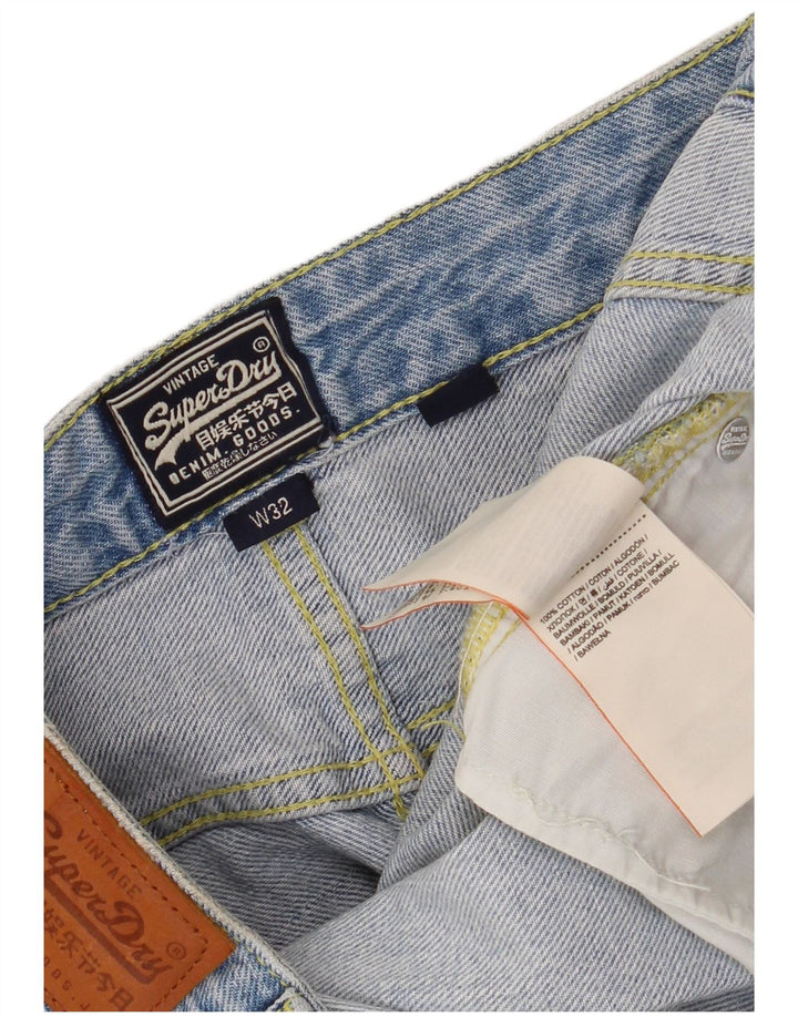 SUPERDRY Γυναικεία Μίνι Τζιν φούστα με χαμηλή μέση W32 μεγάλη μπλε βαμβακερή