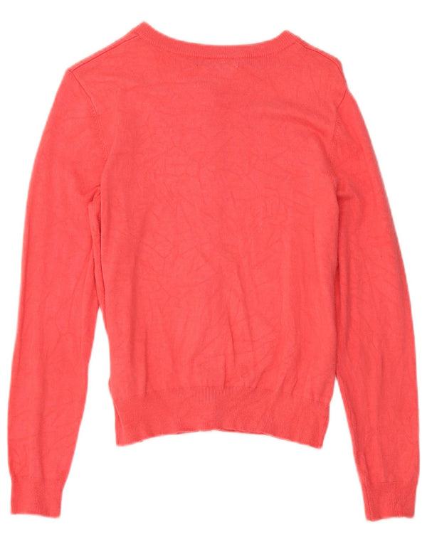 Marks & Spencer Γυναικείο πουλόβερ Crop Cardigan UK 12 Medium Pink Viscose