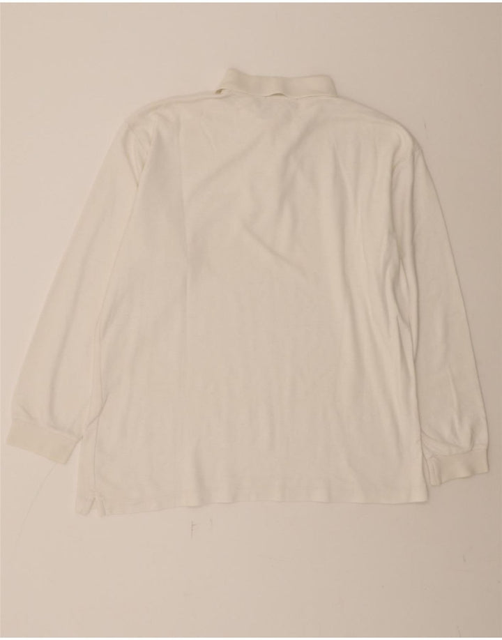 FILA Mens Long Sleeve Polo Shirt IT 54 XL White Vintage Fila and Second-Hand Fila from Messina Hembry 