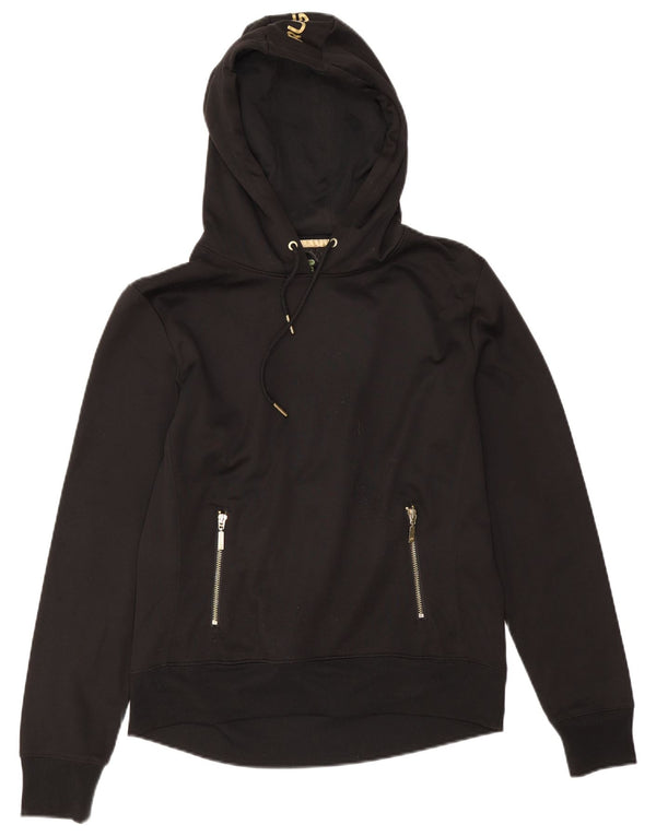 Russell Athletic Womens Graphic Hoodie Jumper UK 10 Small Black