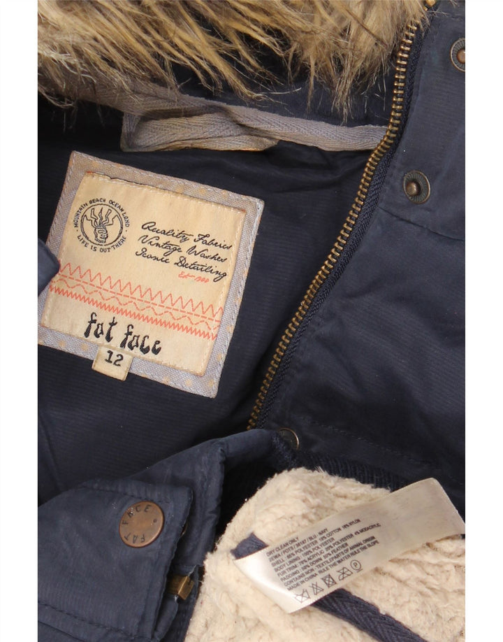 Fat Face Γυναικεία κουκούλα με επένδυση Gilet UK 12 Medium Navy Blue Polyester