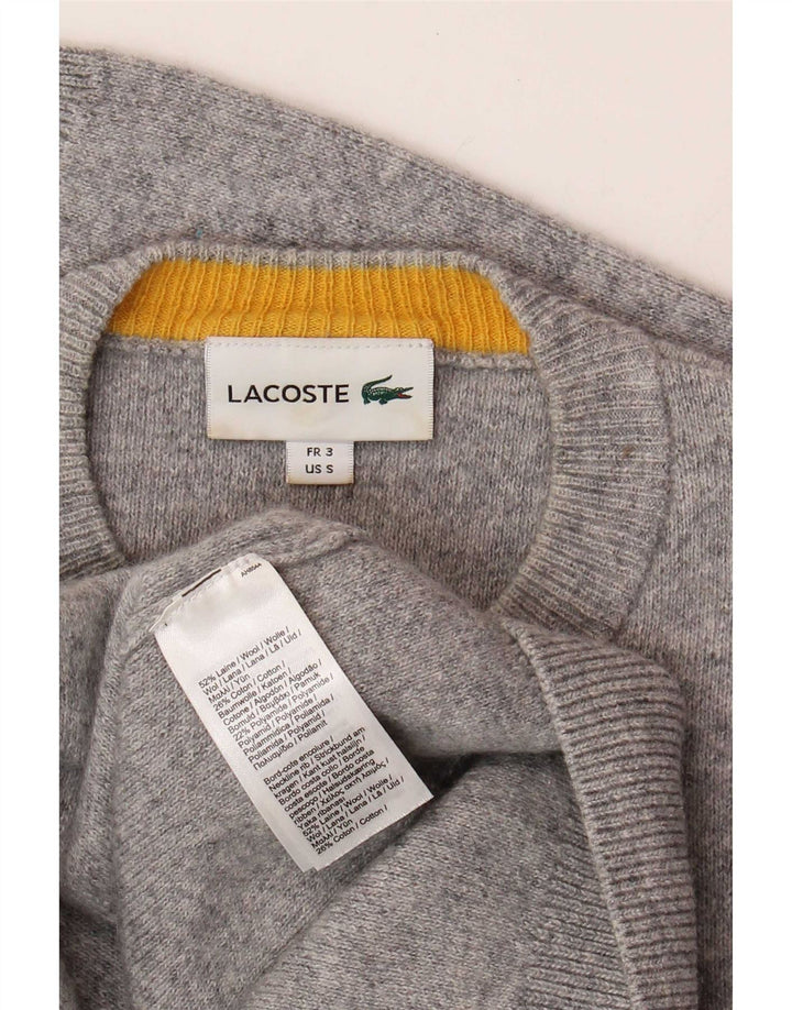 Ανδρικό πουλόβερ Lacoste με λαιμόκοψη, μέγεθος 3, μικρό γκρι μαλλί
