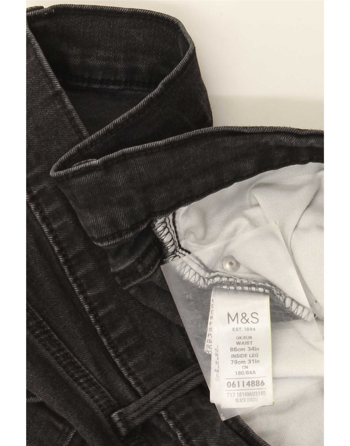 Ανδρικό τζιν ίσιο Marks & Spencer W34 L31 Μαύρο βαμβακερό