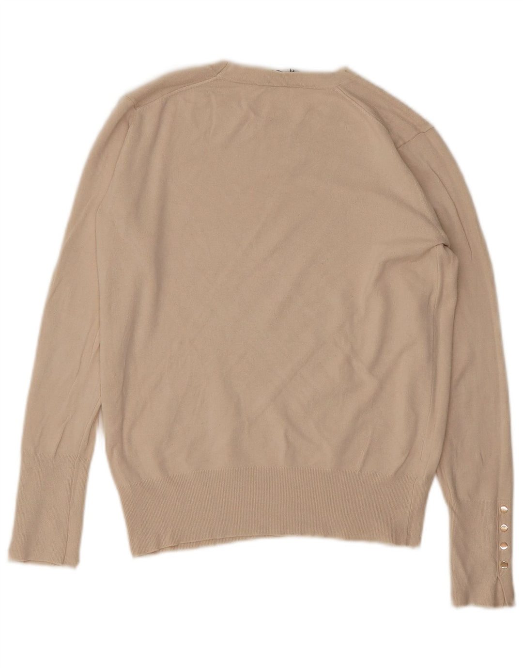 Zara Γυναικείο πουλόβερ με λαιμόκοψη UK 12 Medium Beige