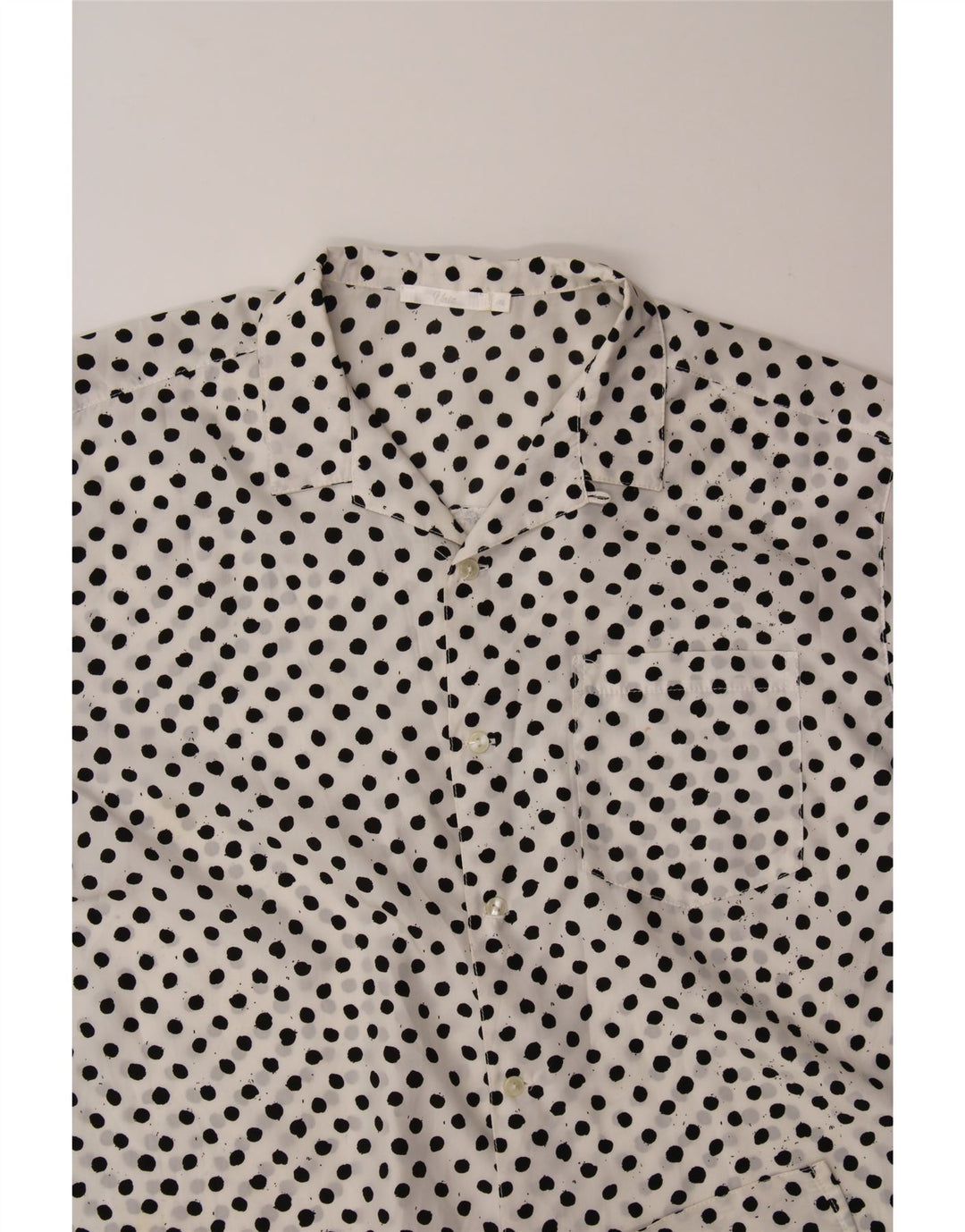 VINTAGE Womens See Through Shirt Blouse UK 14  Medium White Polka Dot Vintage Vintage and Second-Hand Vintage from Messina Hembry 