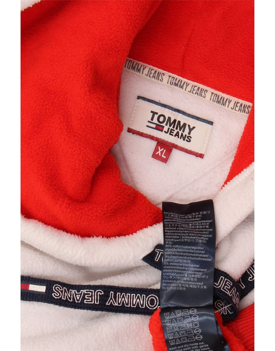 TOMMY HILFIGER Ανδρική κουκούλα Fleece Jumper XL Κόκκινο πολυεστέρας