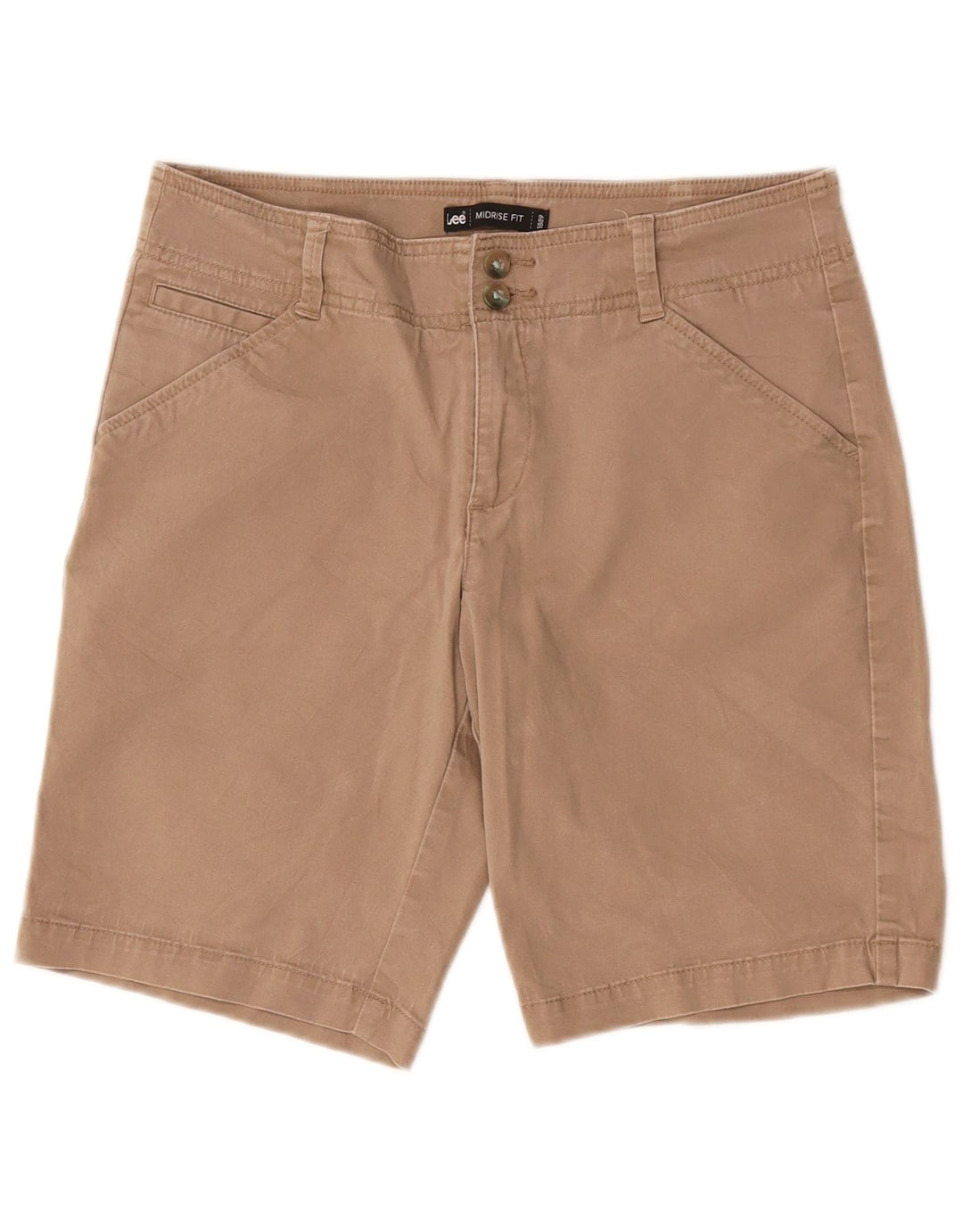 LEE Γυναικείο Ψηλόμεσο Σορτσάκι Casual US 6 Medium W32 Μπεζ βαμβακερό