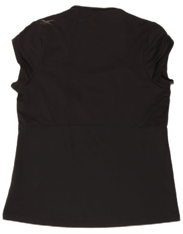 Reebok Γυναικείο T-Shirt Top UK 18 XL Μαύρο Πολυεστέρας