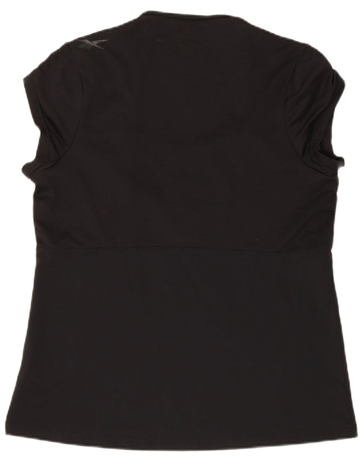 Reebok Γυναικείο T-Shirt Top UK 18 XL Μαύρο Πολυεστέρας