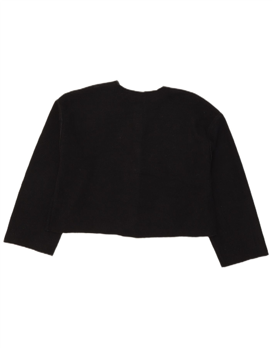 Zara Γυναικεία ζακέτα Crop UK 12 Medium Black Polyester