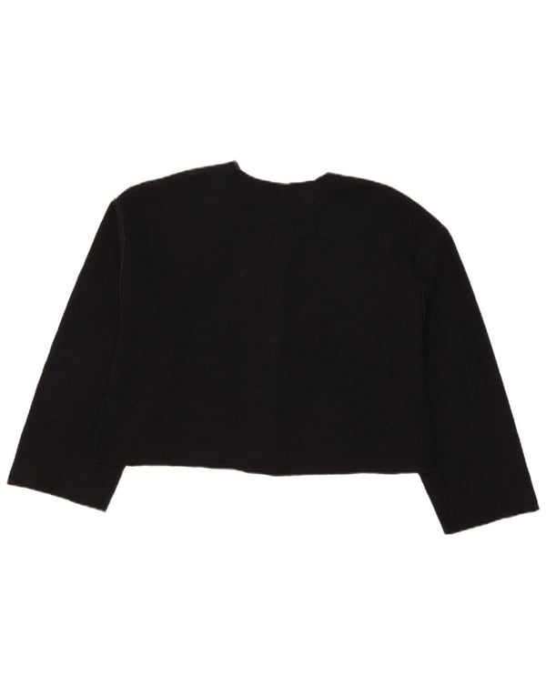 Zara Γυναικεία ζακέτα Crop UK 12 Medium Black Polyester