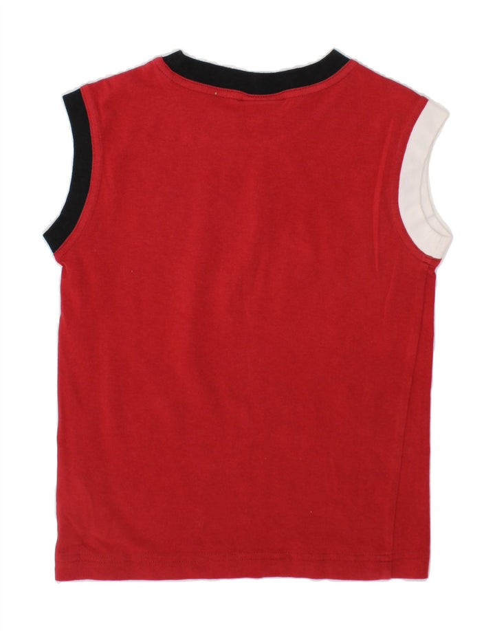 LEE Boys Graphic Vest Top 7-8 Years XS Red Cotton Vintage Lee and Second-Hand Lee from Messina Hembry 
