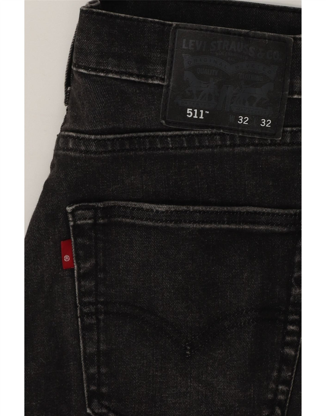 Levi's Mens 511 Slim Jeans W32 L32 Μαύρο βαμβακερό