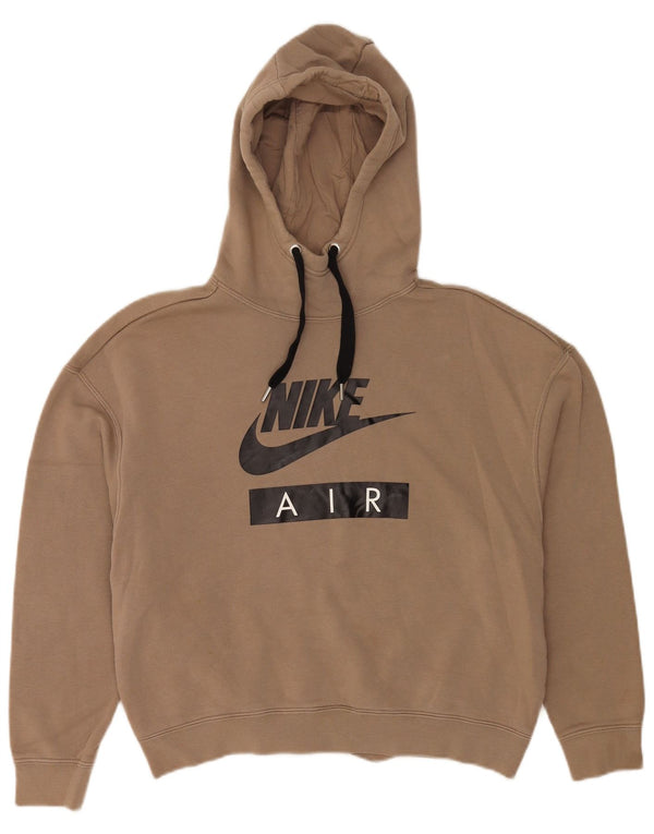 Nike Γυναικείο γραφικό υπερμεγέθου Hoodie Jumper UK 6 XS καφέ βαμβακερό