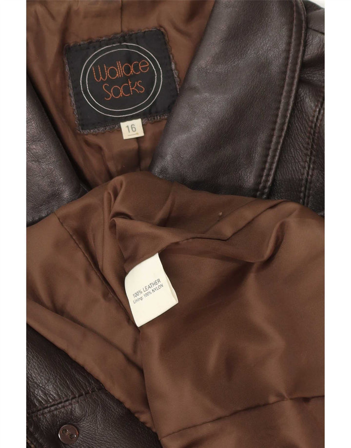 Wallace Sacks Γυναικείο Δερμάτινο Μπουφάν UK 16 Large Brown