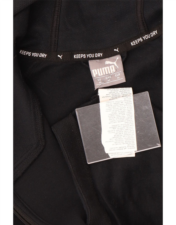 Γυναικείο πουλόβερ με κουκούλα με φερμουάρ PUMA UK 14 μέτριο βαμβακερό μαύρο