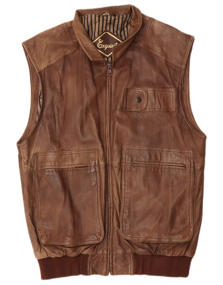 Exquisit Mens Utility Gilet IT 52 XL Brown