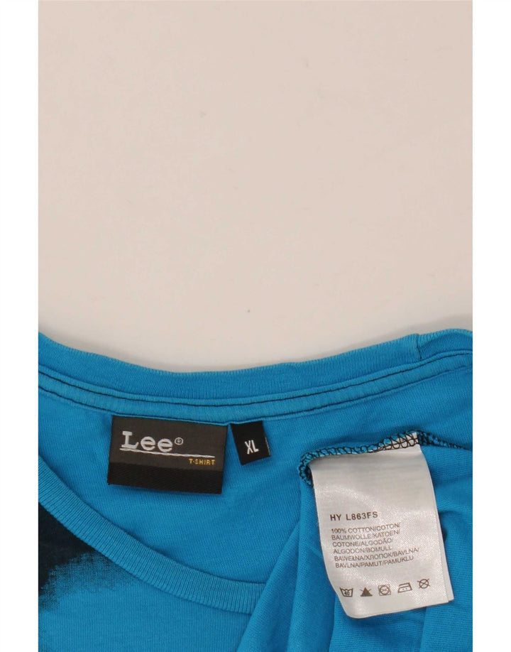 Ανδρικό γραφικό T-Shirt Lee XL Μπλε βαμβακερό