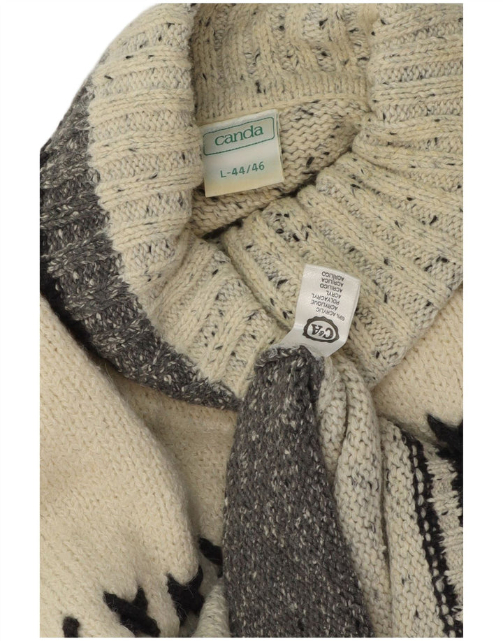 Ανδρικό πουλόβερ Canda Roll Neck Jumper Μεγάλο Γκρι Argyle/Ακρυλικό Διαμάντι