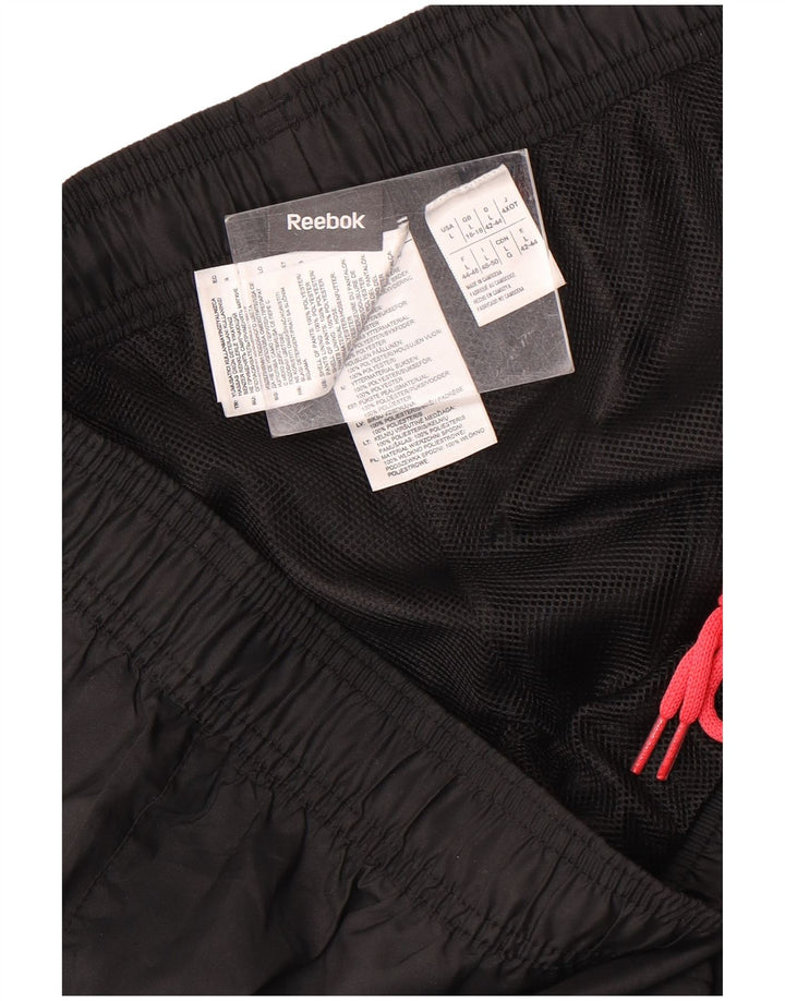 Reebok Γυναικείο Αδιάβροχο Παντελόνι UK 16/18 Μεγάλο Μαύρο Πολυεστέρα