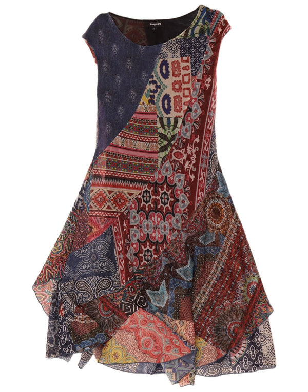 Desigual Γυναικείο Ασύμμετρο Φόρεμα UK 12 Medium πολύχρωμο Paisley