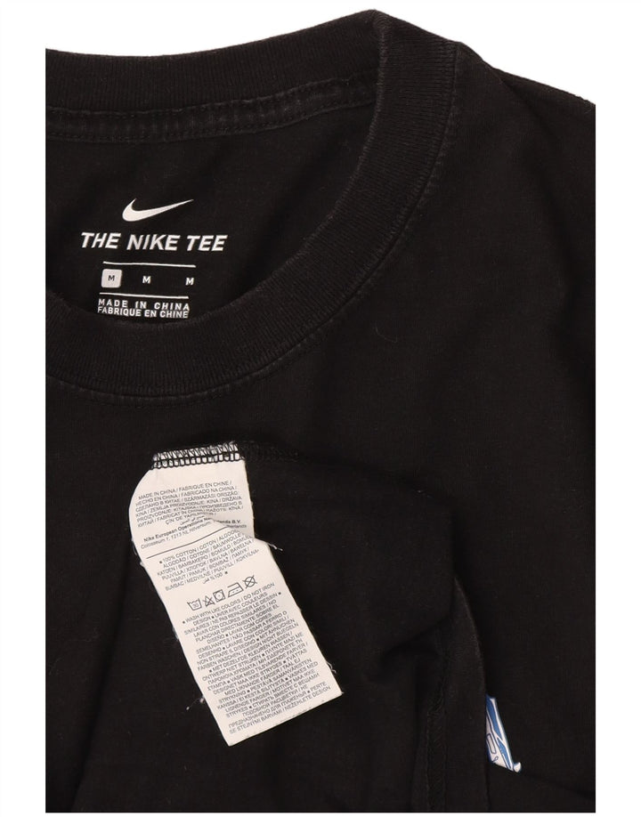 Ανδρικό γραφικό μπλουζάκι NIKE, μεσαίο μαύρο βαμβακερό