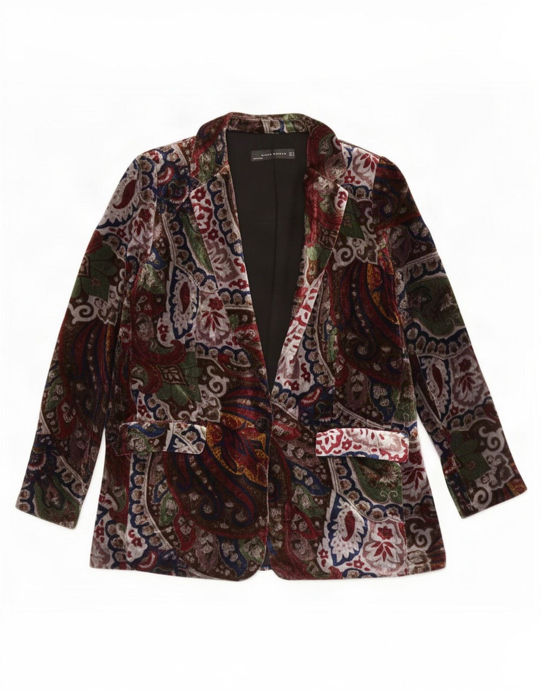 Zara Γυναικείο Μπουφάν σακάκι με 1 κουμπί UK14 Medium πολύχρωμο Paisley
