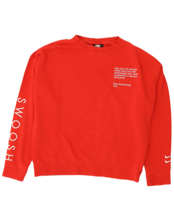 Φούτερ Nike Girls Swoosh Graphic Standard Fit Jumper 13-14 ετών XL Red
