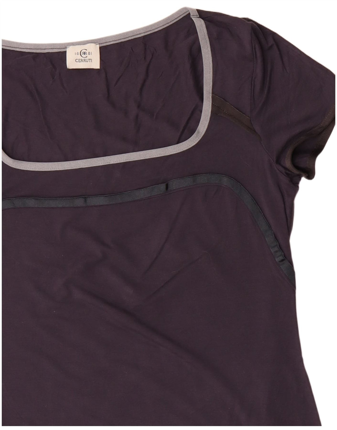 Γυναικείο T-Shirt CERRUTI 1881 Top UK 12 Medium Navy Blue Viscose