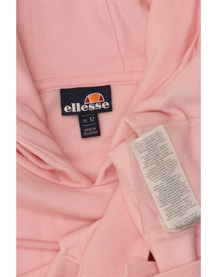 ELLESSE Γυναικείο Hoodie Jumper UK 12 Medium Pink Βαμβακερό