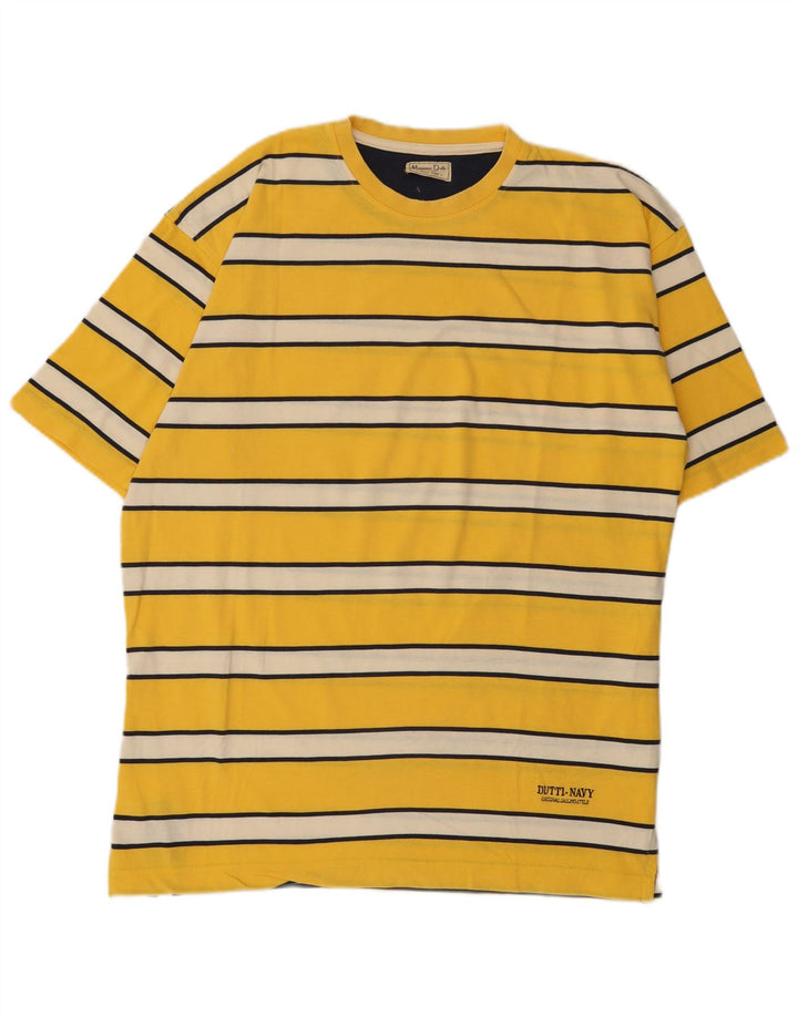 Ανδρικό T-Shirt Massimo Dutti Top XL Κίτρινο ριγέ